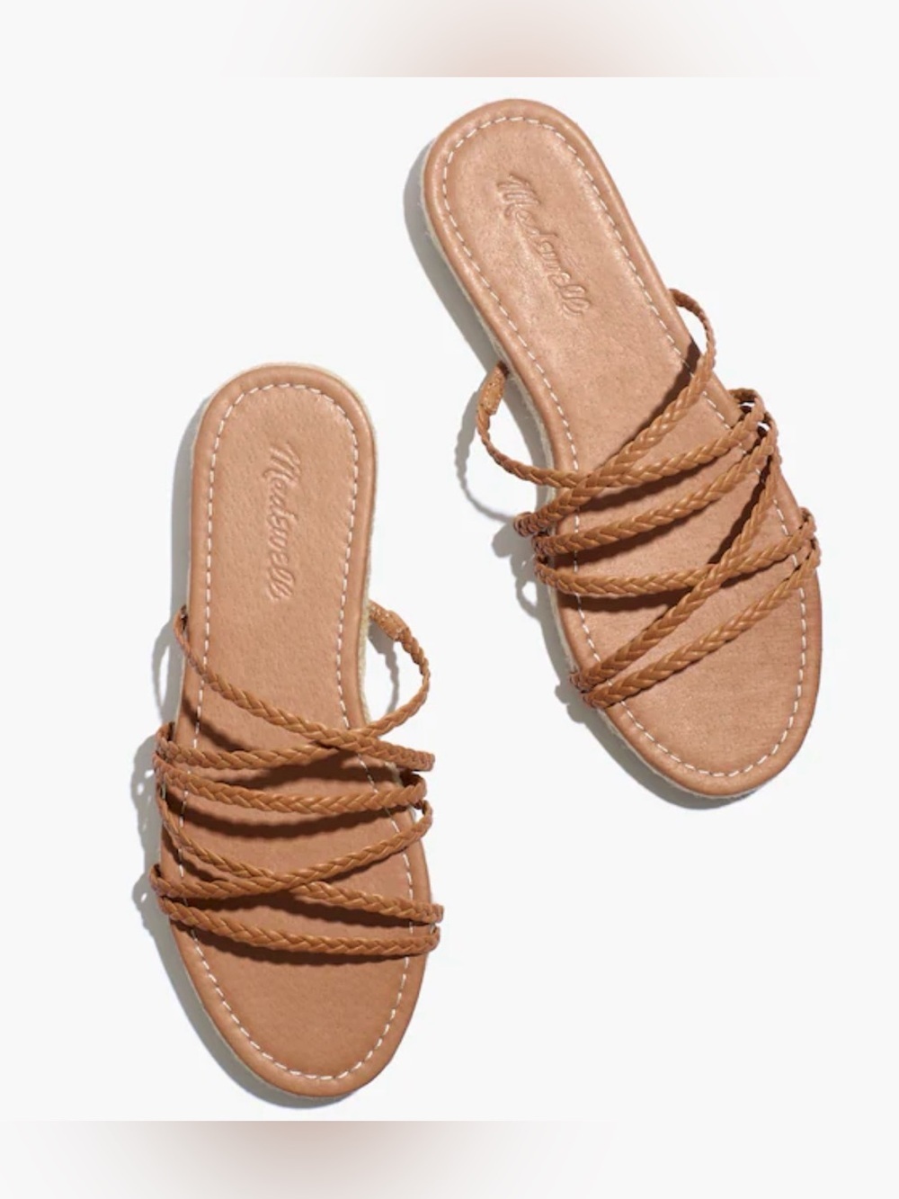 Madewell The Kathryn Espadrille Slide Sandal in Leather Size 7